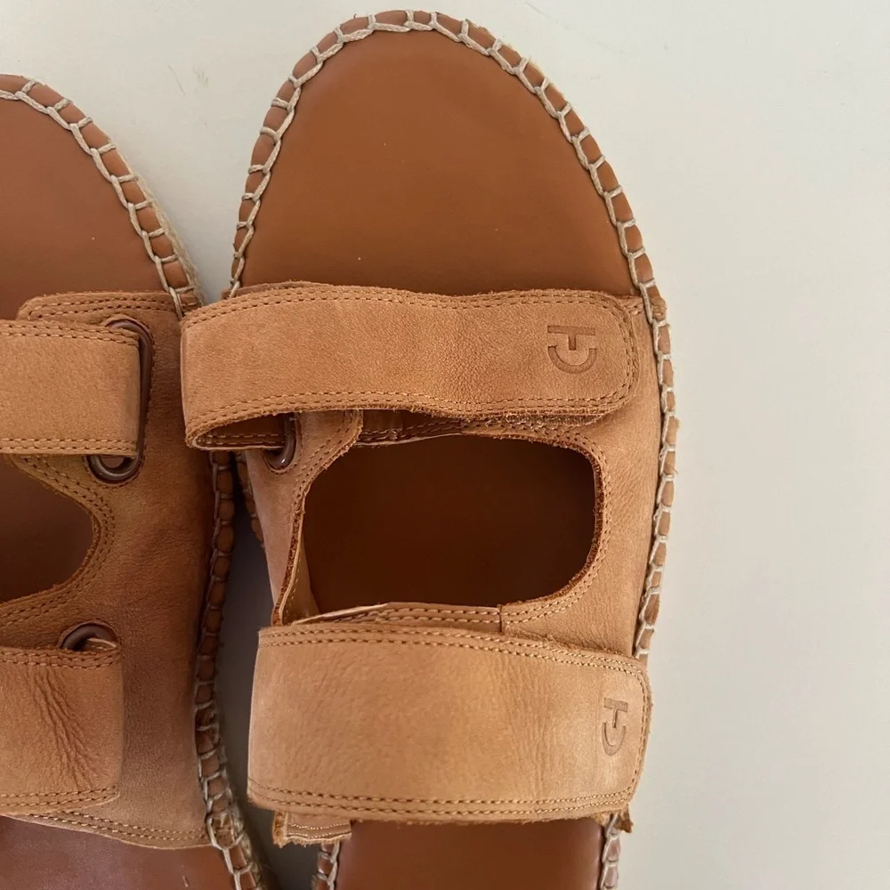 Cole Haan Leather Cloudfeel Espadrille Slide Sandals in Pecan Tan, 11B - Picture 10 of 13